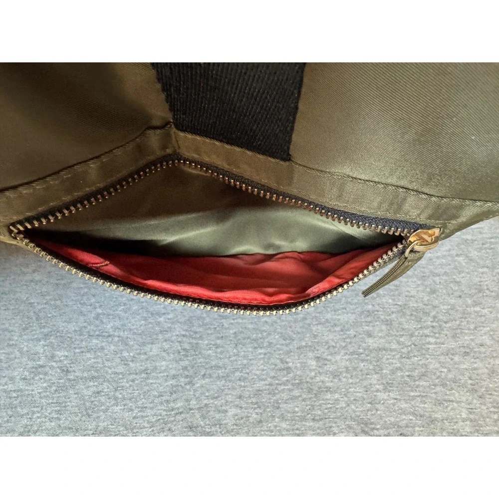 Jean Paul Gaultier Olive Green Black Roll-Top Backpack Orange Interior